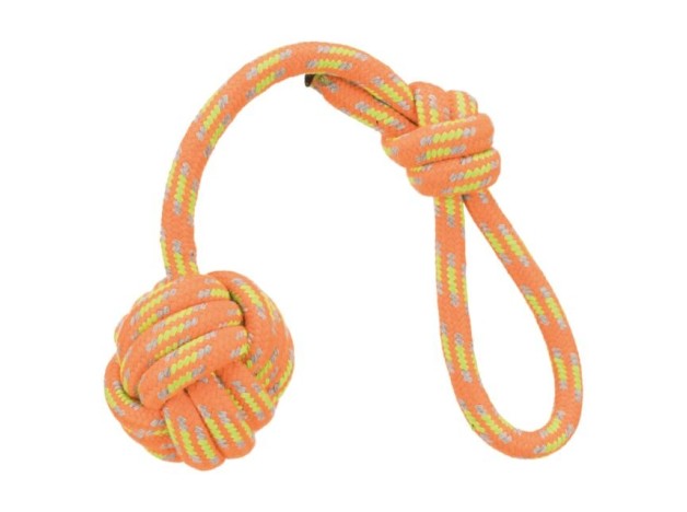 Juguete Trixie Cuerda Con Pelota 37 cm, juego de tira y afloja