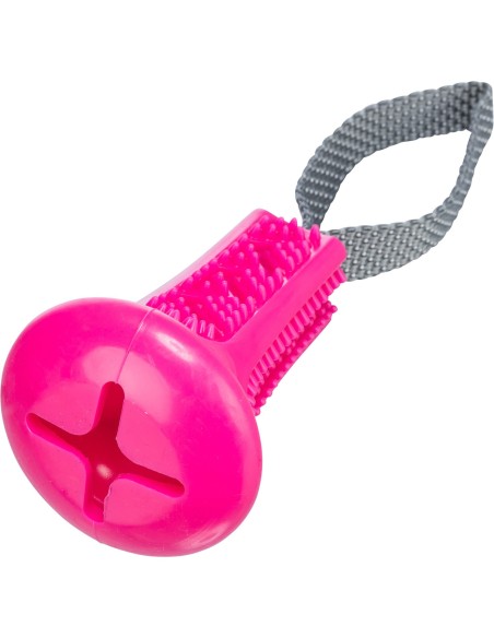 Juguete Interactivo, Campana Snack Con Cuerda color fucsia, para perros, juguete dispensador de premios