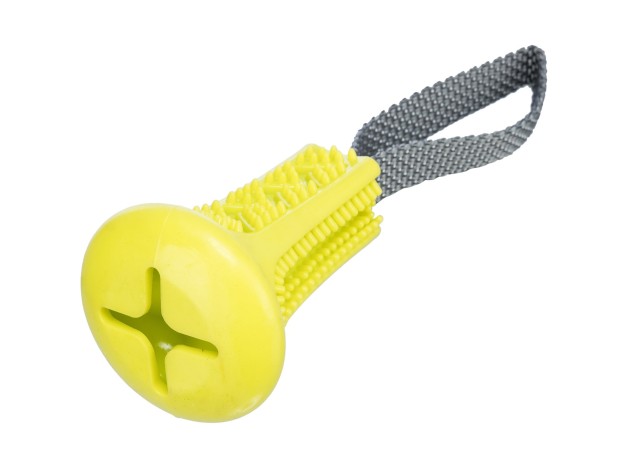 Juguete Interactivo, Campana Snack Con Cuerda color amarillo, juguete dispensador de premios para perros
