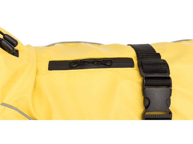 Impermeable Trixie Vimy Amarillo, Chubasquero para perros, detalles de l espalda