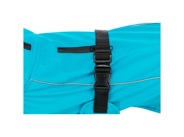 Chubasquero Vimy Turquesa, Impermeable Para Perros,detalles de la espalda