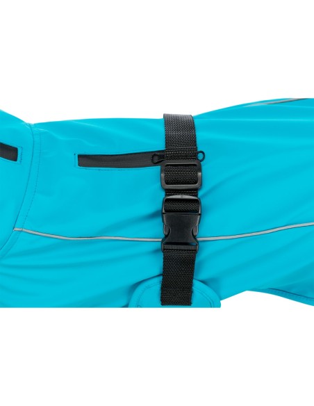 Chubasquero Vimy Turquesa, Impermeable Para Perros,detalles de la espalda