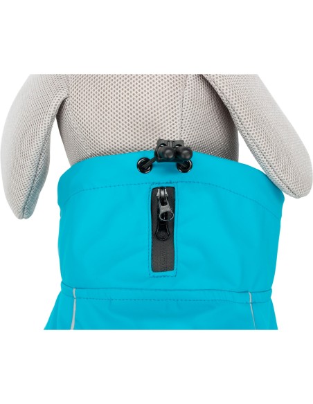 Chubasquero Vimy Turquesa, Impermeable Para Perros, detalles del cuello