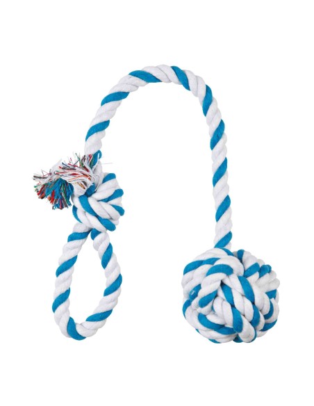 Juguete Trixie Cuerda De Algodón Con Pelota Para Perros, disponible en cuatro colores