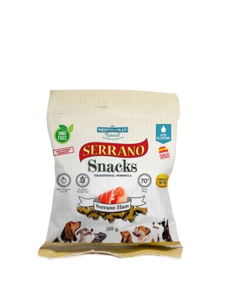 Premios de jamón para perros, snack huesitos Serranos de Mediterranean