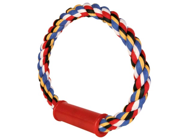 Trixie Juguete Anillo De Cuerda Con Agarre, Para Perros, indicado para el juego de tirar y aflojar