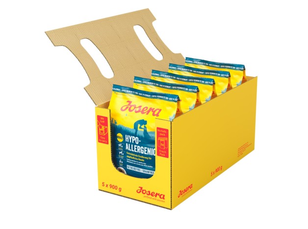 Pienso josera Special Hipoalergénico, con proteína de insectos, packahorro 5 sacosde 900g.