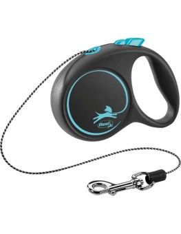 Flexi Black Design Azul cordón, correa extensible para perros