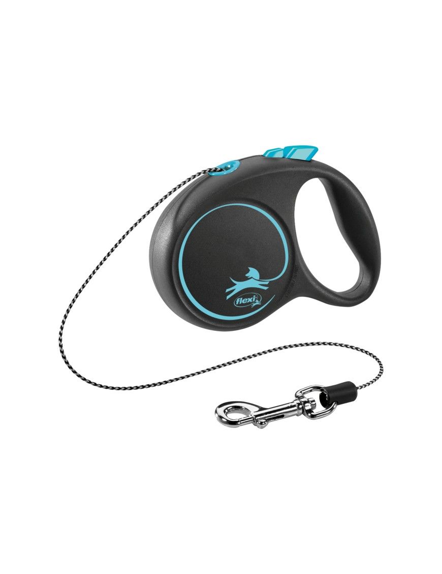 Flexi Black Design Azul cordón, correa extensible para perros