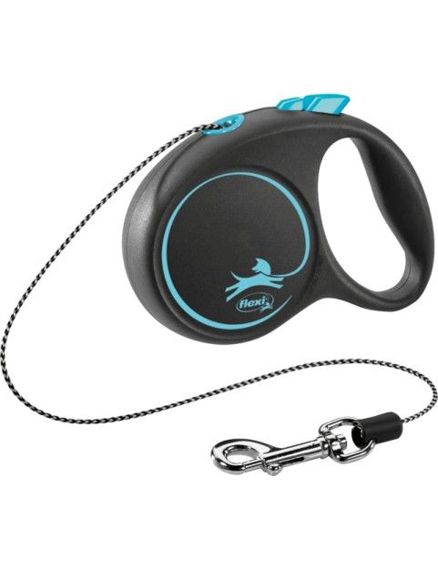 Flexi Black Design Azul cordón, correa extensible para perros