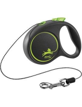 Flexi Black Design verde cordón, correa extensible para perros