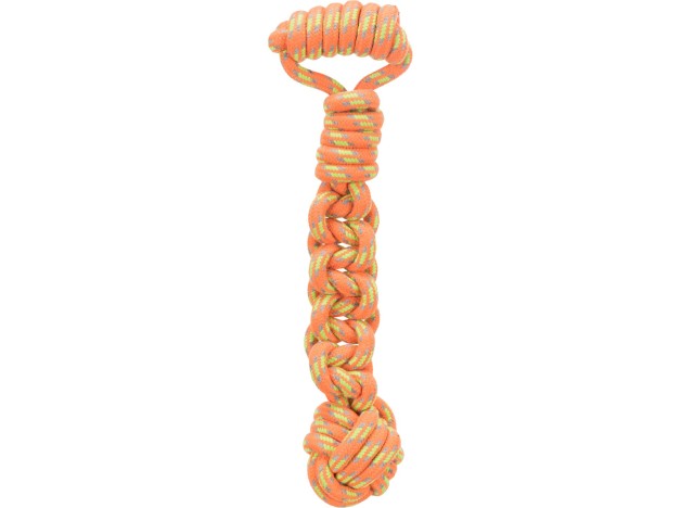 Juguete Trixie Cuerda Juego con Pelota Tejida, Para Perros, ayuada con la limpieza dental