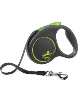 Flexi Black Design Verde Cinta, correa extensible para perros
