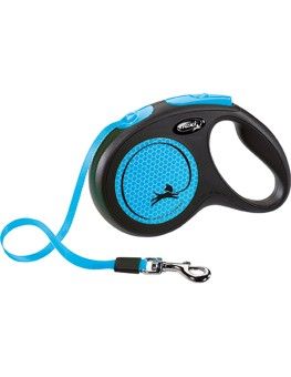 Flexi Neón azul de Cinta, correa extensible