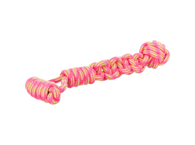 Juguete Trixie Cuerda Juego con Pelota Tejida, color rosa