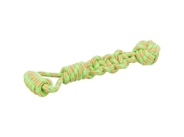 Juguete Trixie Cuerda Juego con Pelota Tejida, color verde