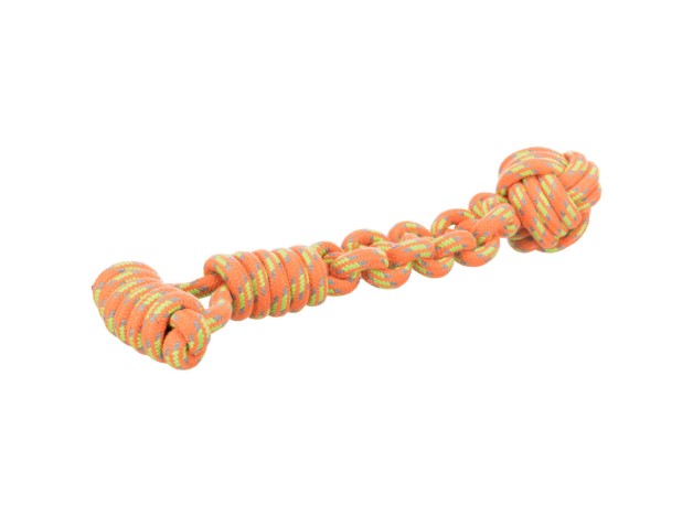 Juguete Trixie Cuerda Juego con Pelota Tejida, color naranja