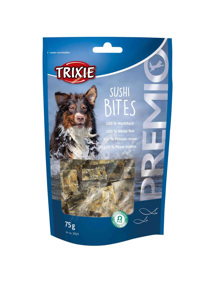 Premios para perros Trixie Sushi Bites, snack 100% de pescado blanco