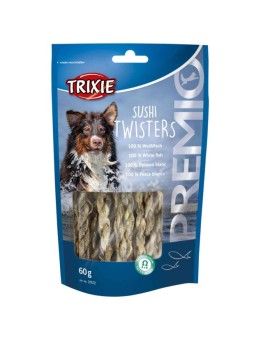 Premios Trixie Sushi Twisters, snack de pescado blanco para perros