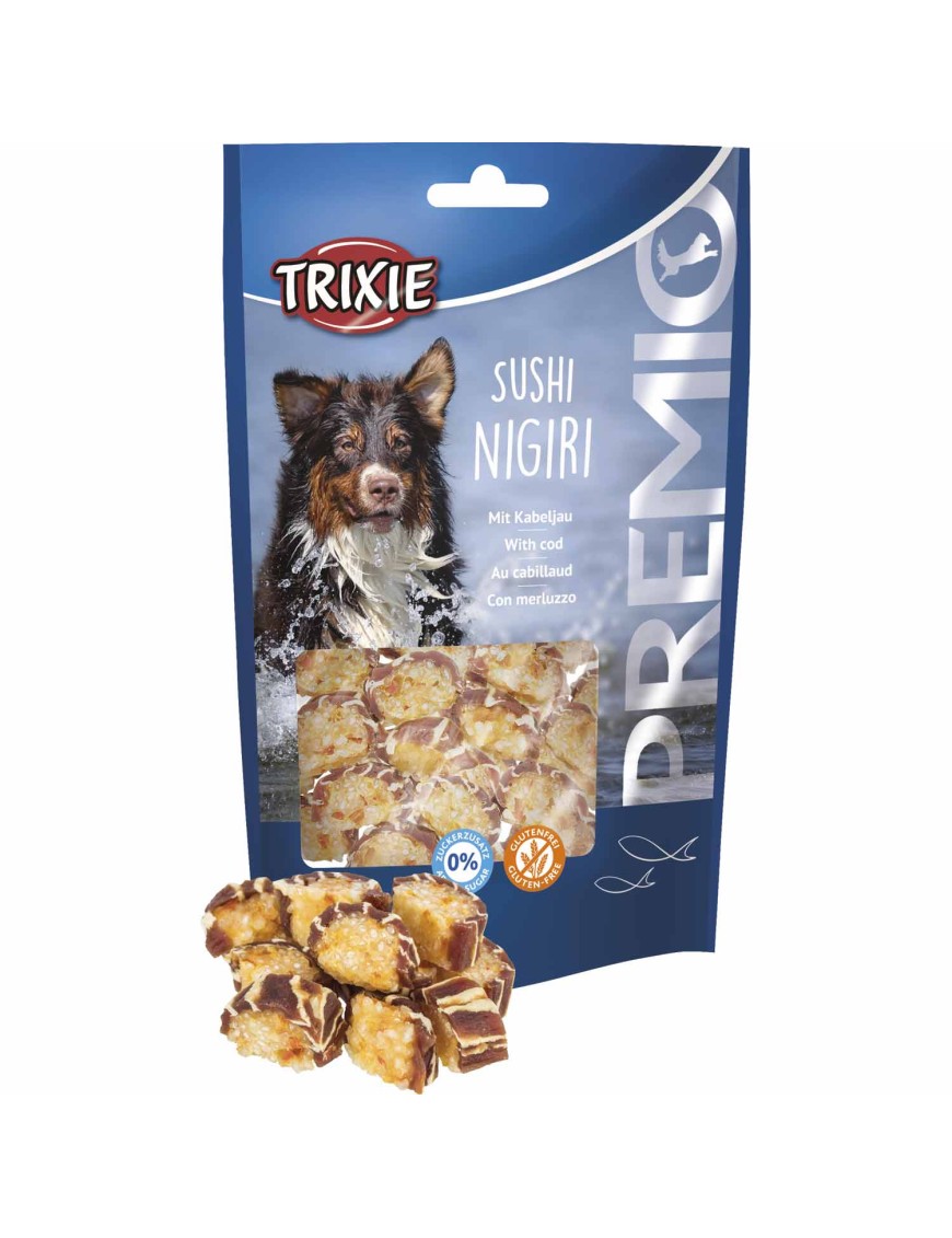 Premios para perro, Snack tTrixie Sushi Nigiri, de bacalao y pato