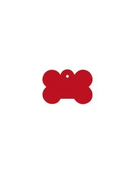 Chapa identificativa para perros, hueso rojo