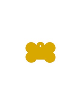 Placa identificativa hueso dorado para perros