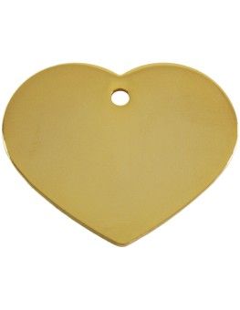 Chapa Corazón bañado en oro, placa identificativa para perros
