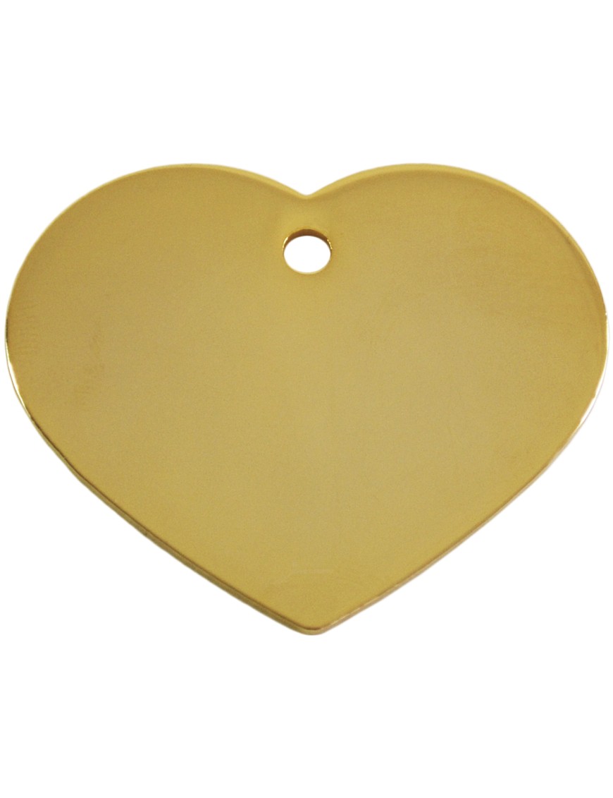 Chapa Corazón bañado en oro, placa identificativa para perros