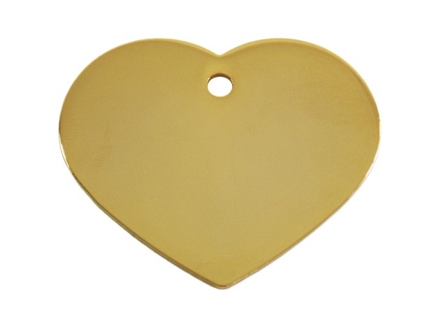 Chapa Corazón bañado en oro, placa identificativa para perros