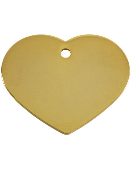 Chapa Corazón bañado en oro, placa identificativa para perros