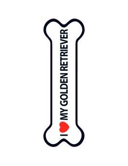 Hueso Magnético 'I Love my Golden Retriever'