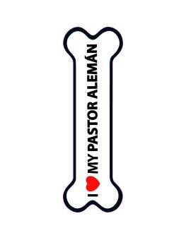 Hueso Magnetico 'I Love my Pastor Alemán' Magnet Steel - 1