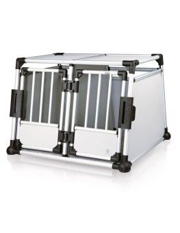 Trasportín para perros doble de aluminio para el maletero del coche