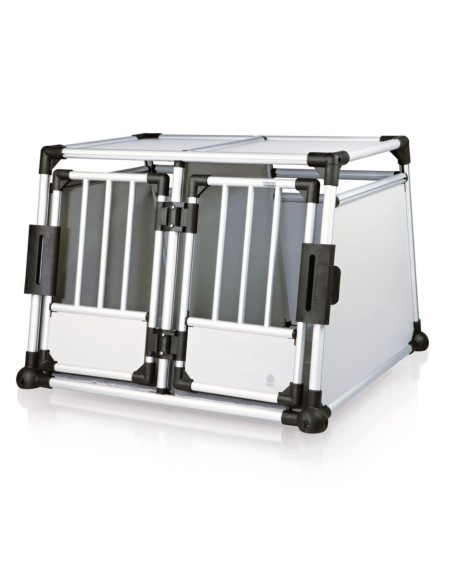 Trasportín para perros doble de aluminio para el maletero del coche