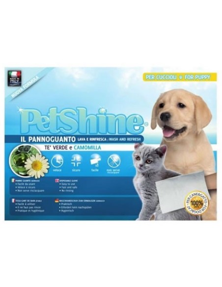 Petshine manopla de limpieza Té Verde Camomila para perro