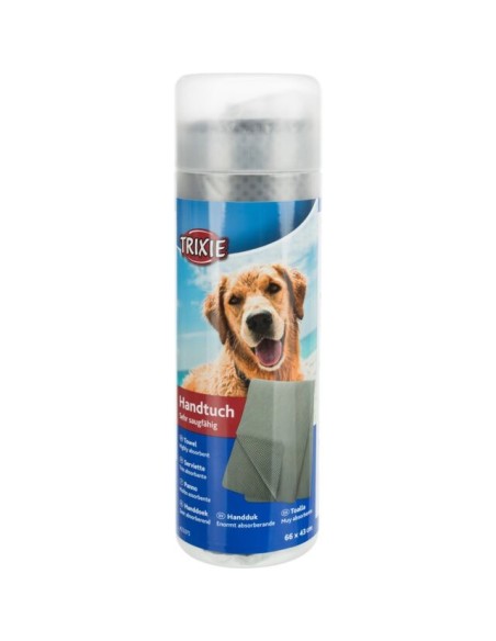 Toalla Trixie de PVA para secar a tu perro en color gris