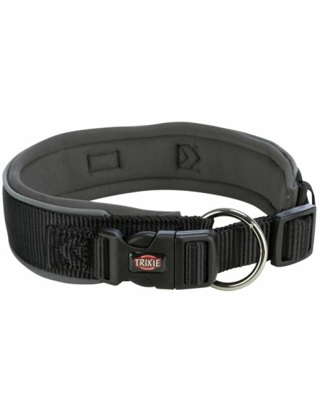 Collar nylon Premium negro extra ancho, acolchado neopreno de Trixie