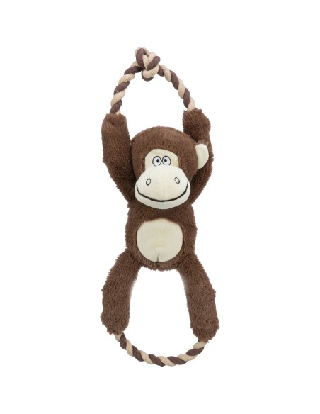 Peluche Trixe, mono con cuerda interior, Juguete para perros