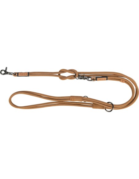 Ramal de piel redonda, correa multi posición Trixie Be Nordic marrón