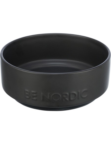 Comedero Trixie Be Nordic de ceramica negra para perros