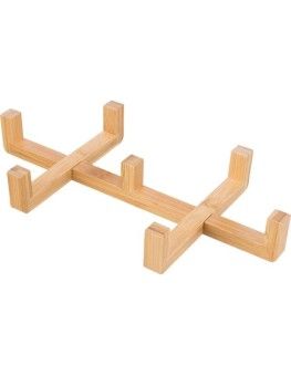 Soporte de bambu con cuencos de porcelana para perros 2