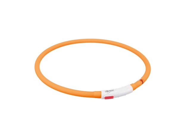 Collar Trixie de Aro Flash naranja para perros, recargable USB