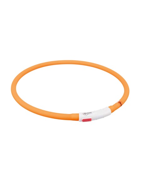 Collar Trixie de Aro Flash naranja para perros, recargable USB