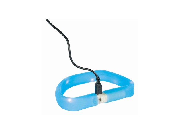 Collar luminoso Azul Trixie Flash Extra Ancho para perros