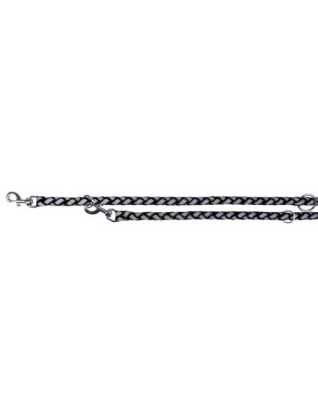 Ramal trixie Cavo Reflect negro, correa multiposición para perros Ramal trixie Cavo Reflect negro, correa multiposición para perros