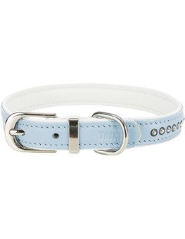 Collar de piel Trixie azul con piedras preciosas para perros