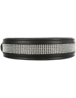 Collar de piel Active Confort negro extra ancho con piedras 2