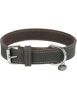 Collar de piel engrasada Trixie Rustic Gris para perros Trixie - 1