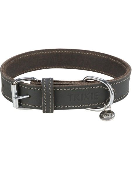 Collar de piel engrasada Trixie Rustic Gris para perros Trixie - 1