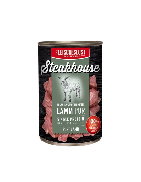 Fleischeslust Carne de cordero, Latas monoproteicas, Latas monoproteicas alimento completo para perros